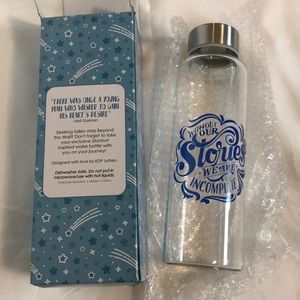 Owlcrate glass water bottle